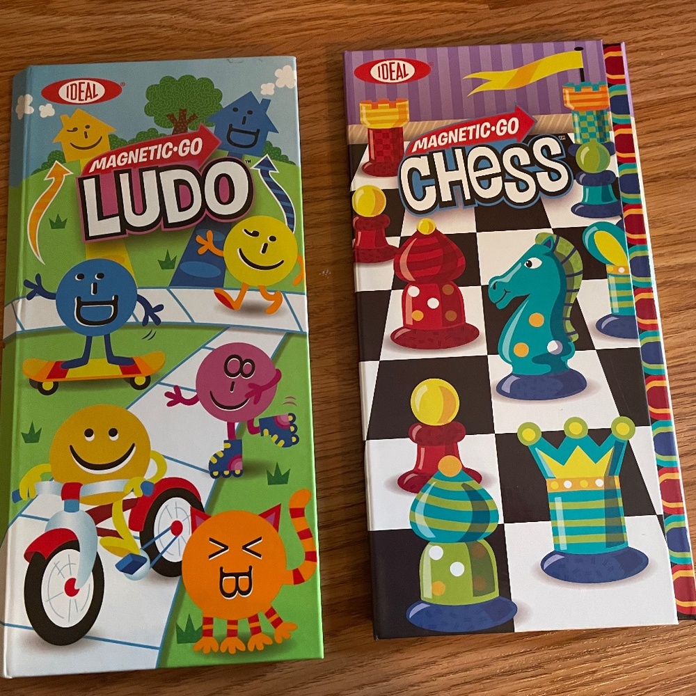 IDEAL Magnetic-Go Lot of 2 Games Chess & Ludo EUC!